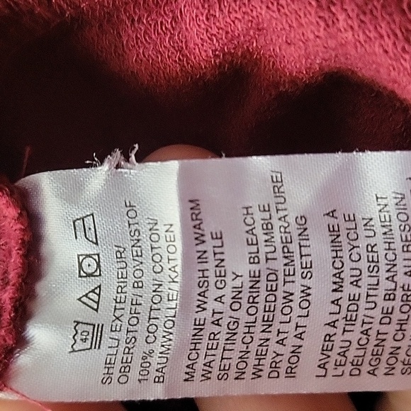 Core crewneck straight fit  longsleeve Sweatshirt Dress, Small, Burgundy - Picture 4 of 4